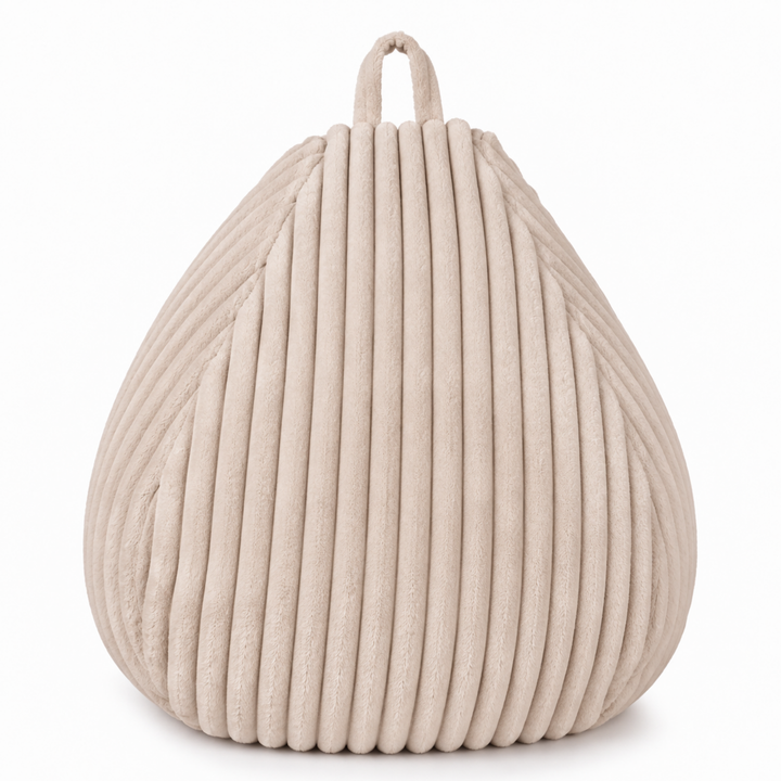 Pouf Poire Fourrure Côtelée Déhoussable - 80x70 Cm