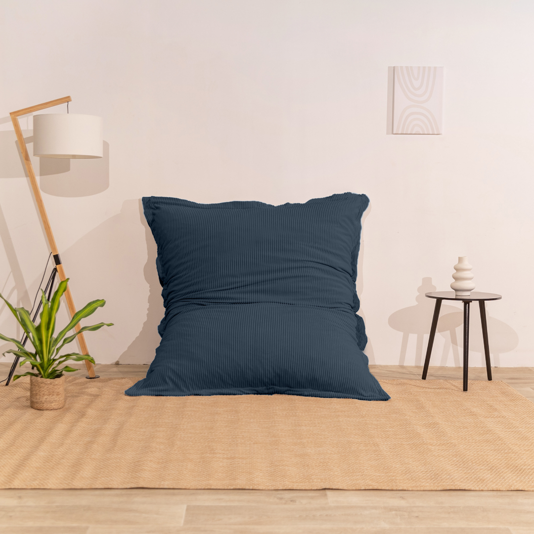 Pouf Velours Côtelé Déhoussable - 140x180 Cm