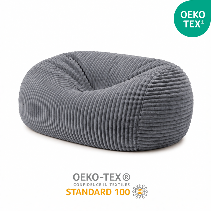 Pouf long géant déhoussable - Fourrure côtelée - 160 cm