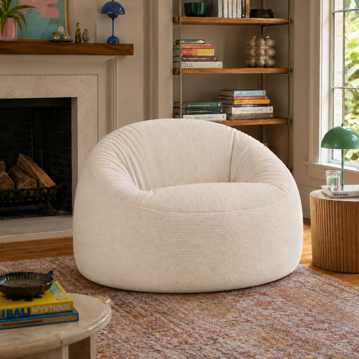 Pouf déhoussable Velours Côtelé - 100 cm