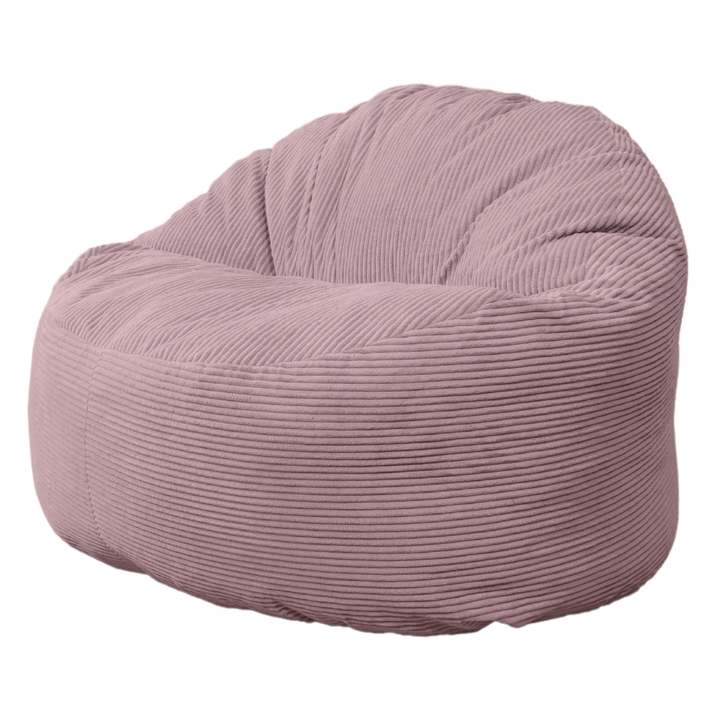 Pouf en velours côtelé épais 100 cm, violet clair