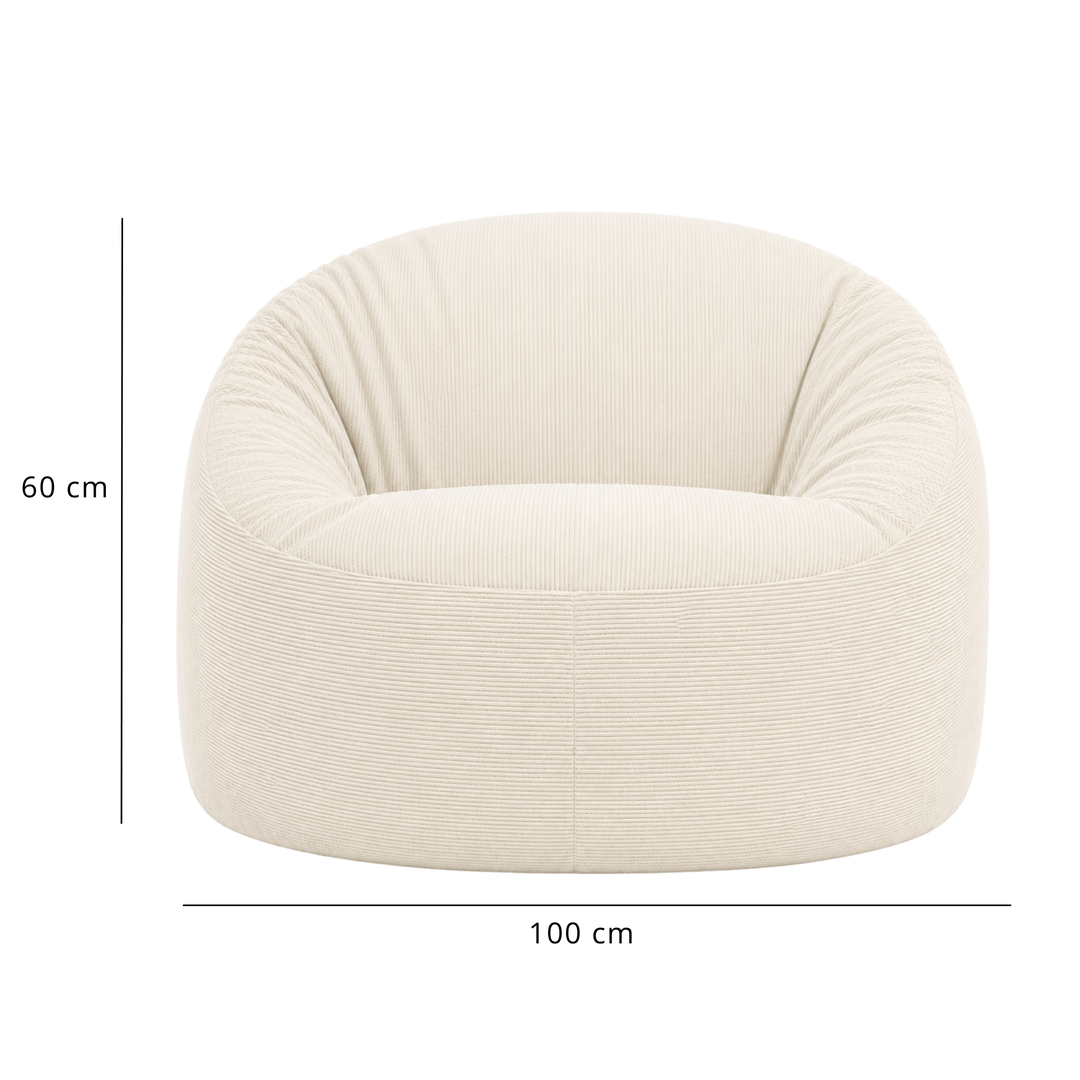Pouf déhoussable Velours Côtelé - 100 cm