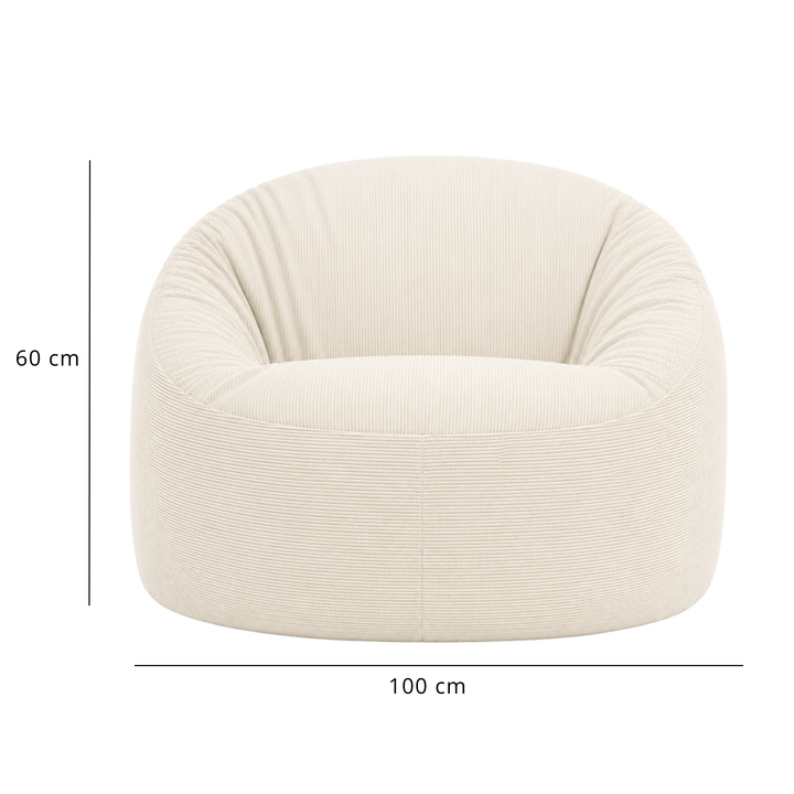 Pouf déhoussable Velours Côtelé - 100 cm
