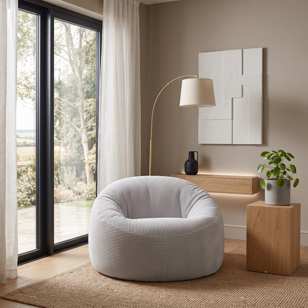 Pouf déhoussable Velours Côtelé Épais - 100cm