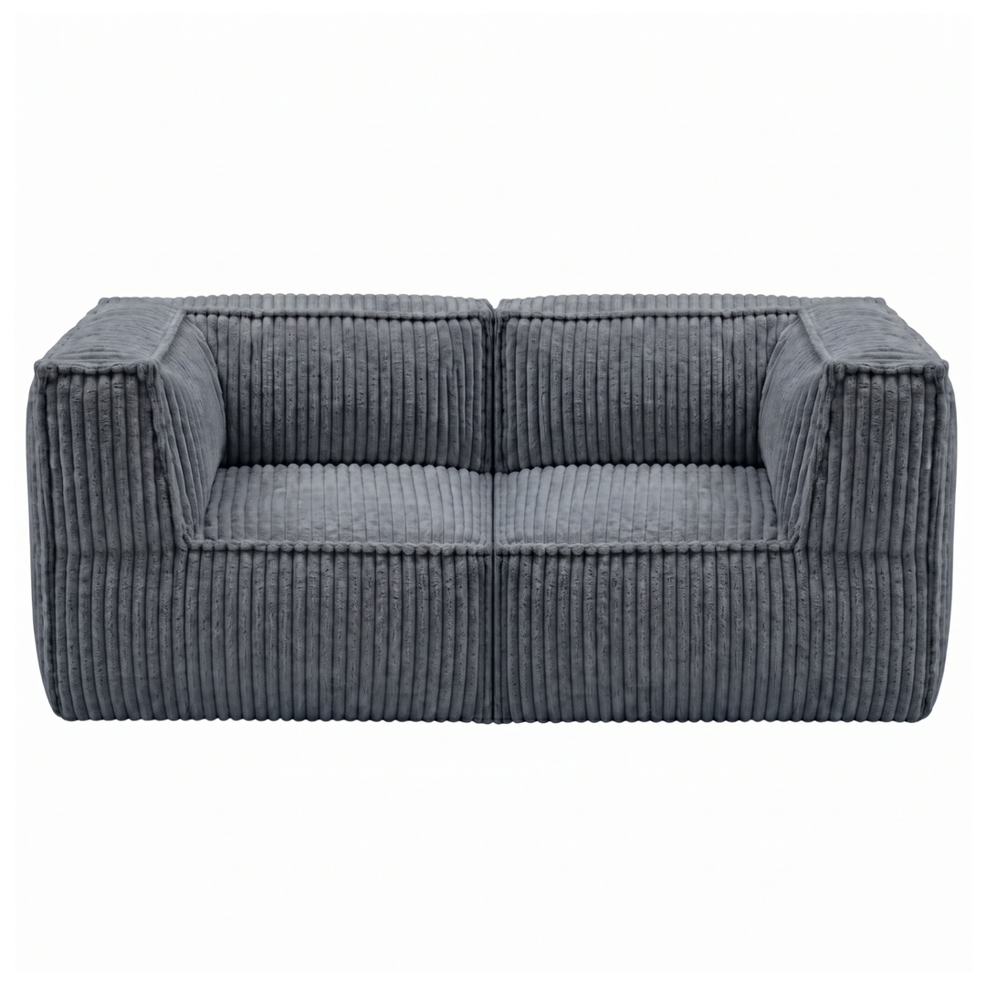 Canapé modulable 2 places déhoussable - Velours côtelé - 90x180 cm