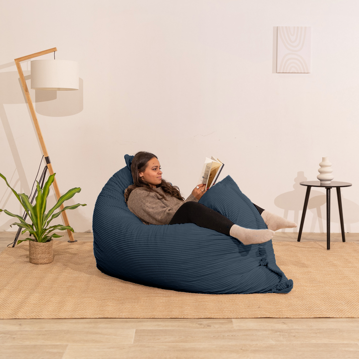 Pouf Velours Côtelé Déhoussable - 140x180 Cm