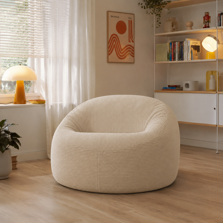 Pouf déhoussable Velours Côtelé Épais - 100cm