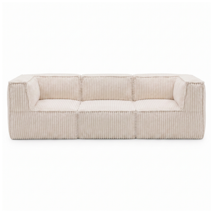 Canapé modulable 3 places déhoussable - Velours côtelé - 90x262 cm