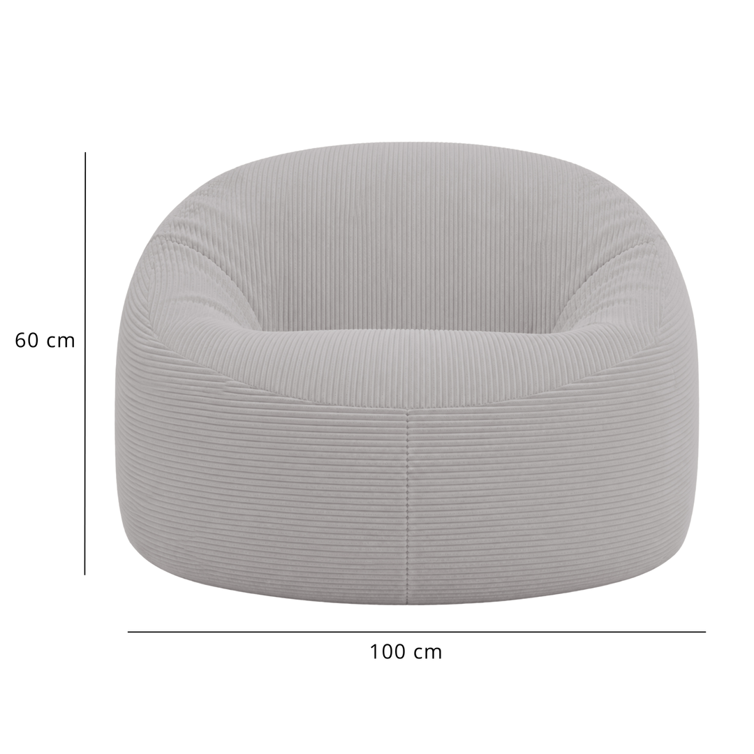 Pouf déhoussable Velours Côtelé Épais - 100cm