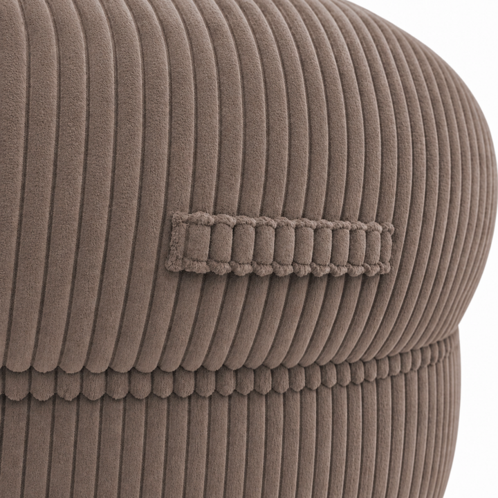 Pouf XXL Déhoussable En Velours Côtelé - 110 X 100 Cm