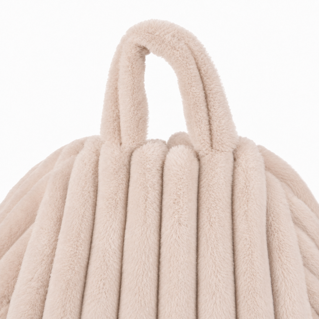 Pouf Poire Fourrure Côtelée Déhoussable - 80x70 Cm