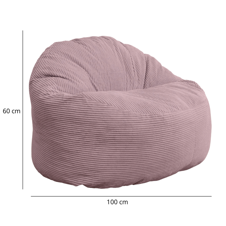 Pouf violet clair, env. 100 cm de large et 60 cm de haut