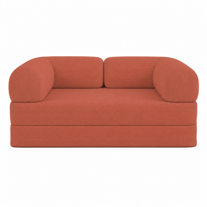 Canapé Lit Compressé Modulable 2 Places Velours Côtelé - 90 X 180 Cm