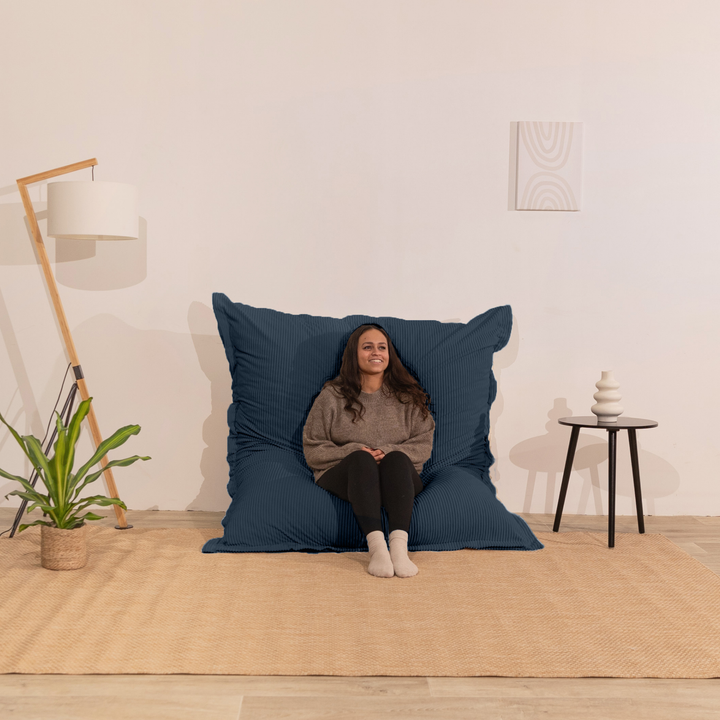 Pouf Velours Côtelé Déhoussable - 140x180 Cm