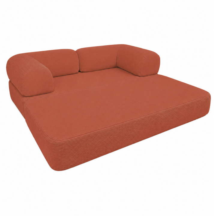 Canapé Lit Compressé Modulable 2 Places Velours Côtelé - 90 X 180 Cm
