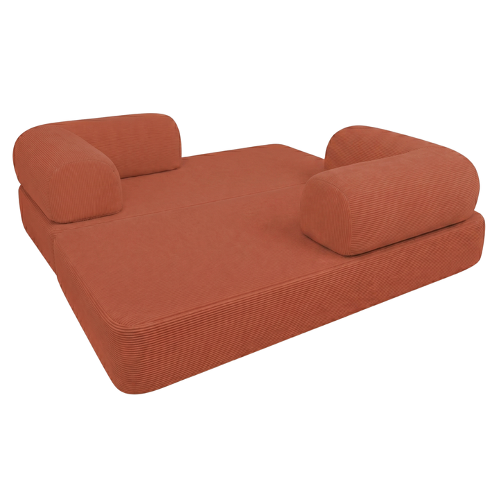 Canapé Lit Compressé Modulable 2 Places Velours Côtelé - 90 X 180 Cm