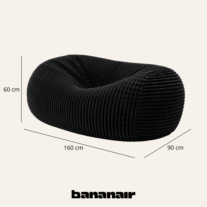 Pouf long géant déhoussable - Fourrure côtelée - 160 cm
