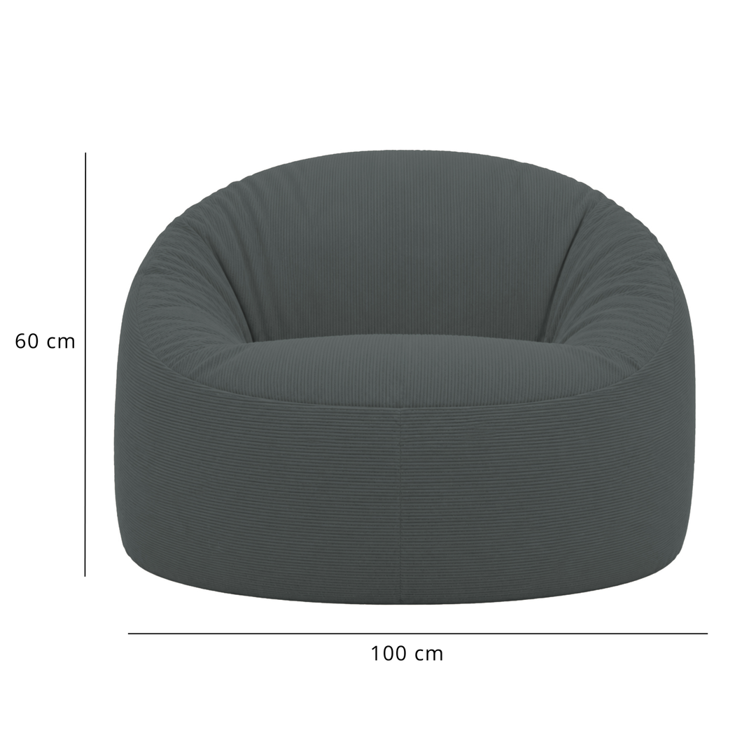 Pouf déhoussable Velours Côtelé - 100 cm