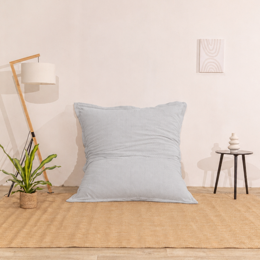 Pouf Velours Côtelé Déhoussable - 140x180 Cm