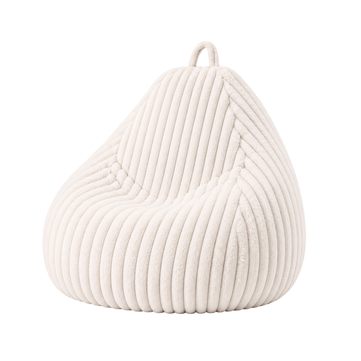 Pouf Poire Fourrure Côtelée Déhoussable - 80x70 Cm