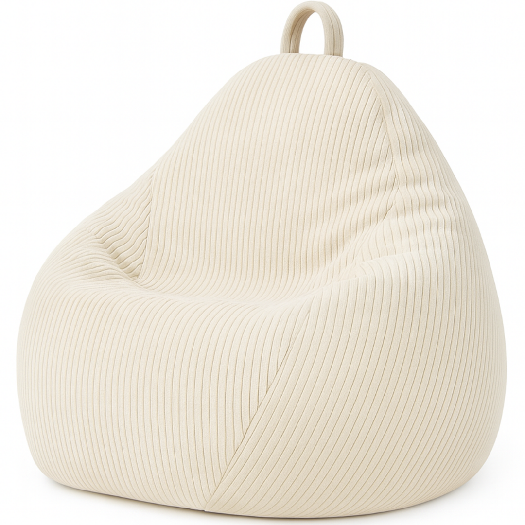 Pouf Poire Velours Côtelé Déhoussable - 105x85 Cm