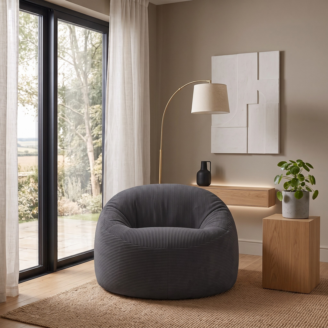 Pouf déhoussable Velours Côtelé Épais - 100cm