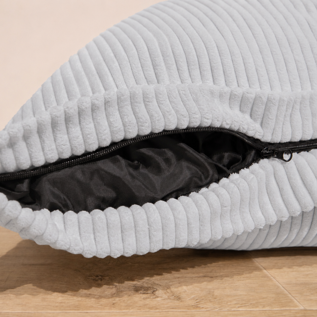 Pouf Velours Côtelé Déhoussable - 140x180 Cm