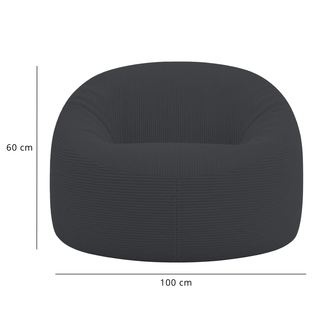 Pouf déhoussable Velours Côtelé Épais - 100cm