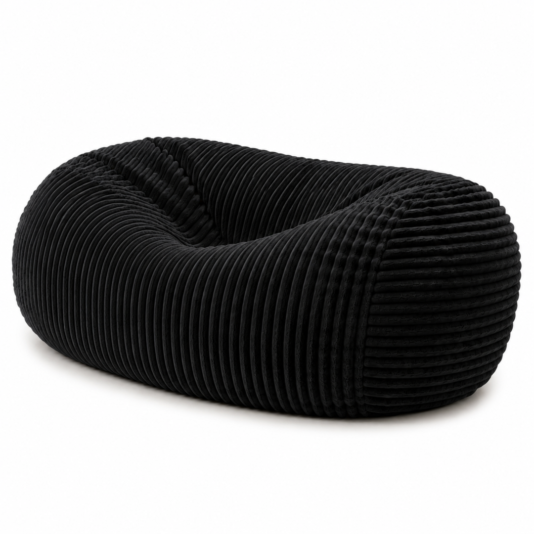 Pouf long géant déhoussable - Fourrure côtelée - 160 cm