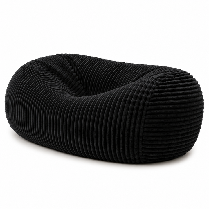 Pouf long géant déhoussable - Fourrure côtelée - 160 cm