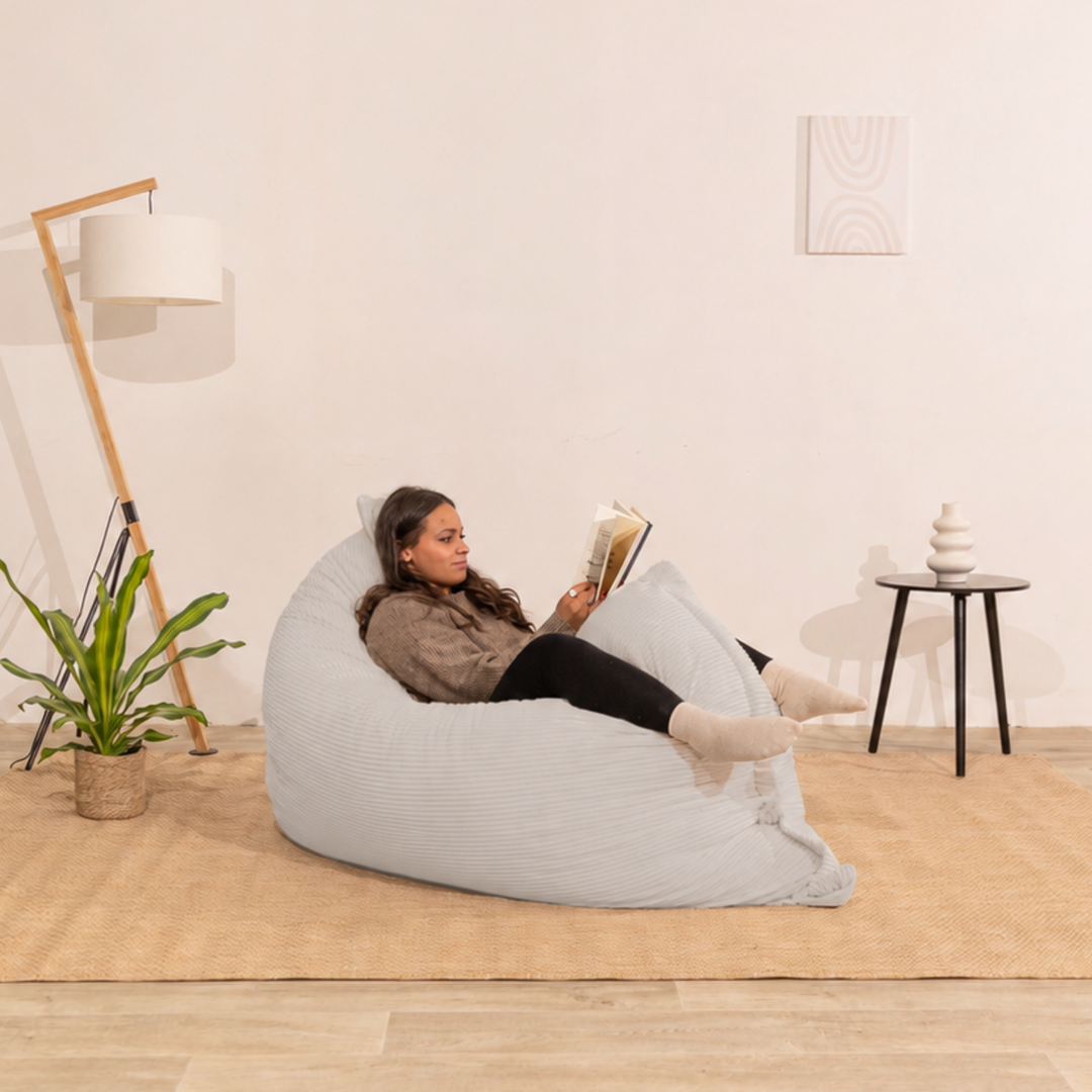 Pouf Velours Côtelé Déhoussable - 140x180 Cm