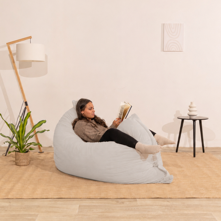 Pouf Velours Côtelé Déhoussable - 140x180 Cm