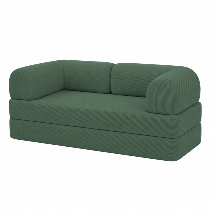 Canapé Lit Compressé Modulable 2 Places Velours Côtelé - 90 X 180 Cm