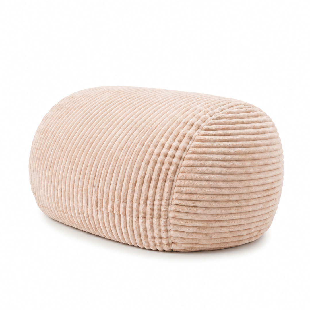 Pouf long géant déhoussable - Fourrure côtelée - 160 cm