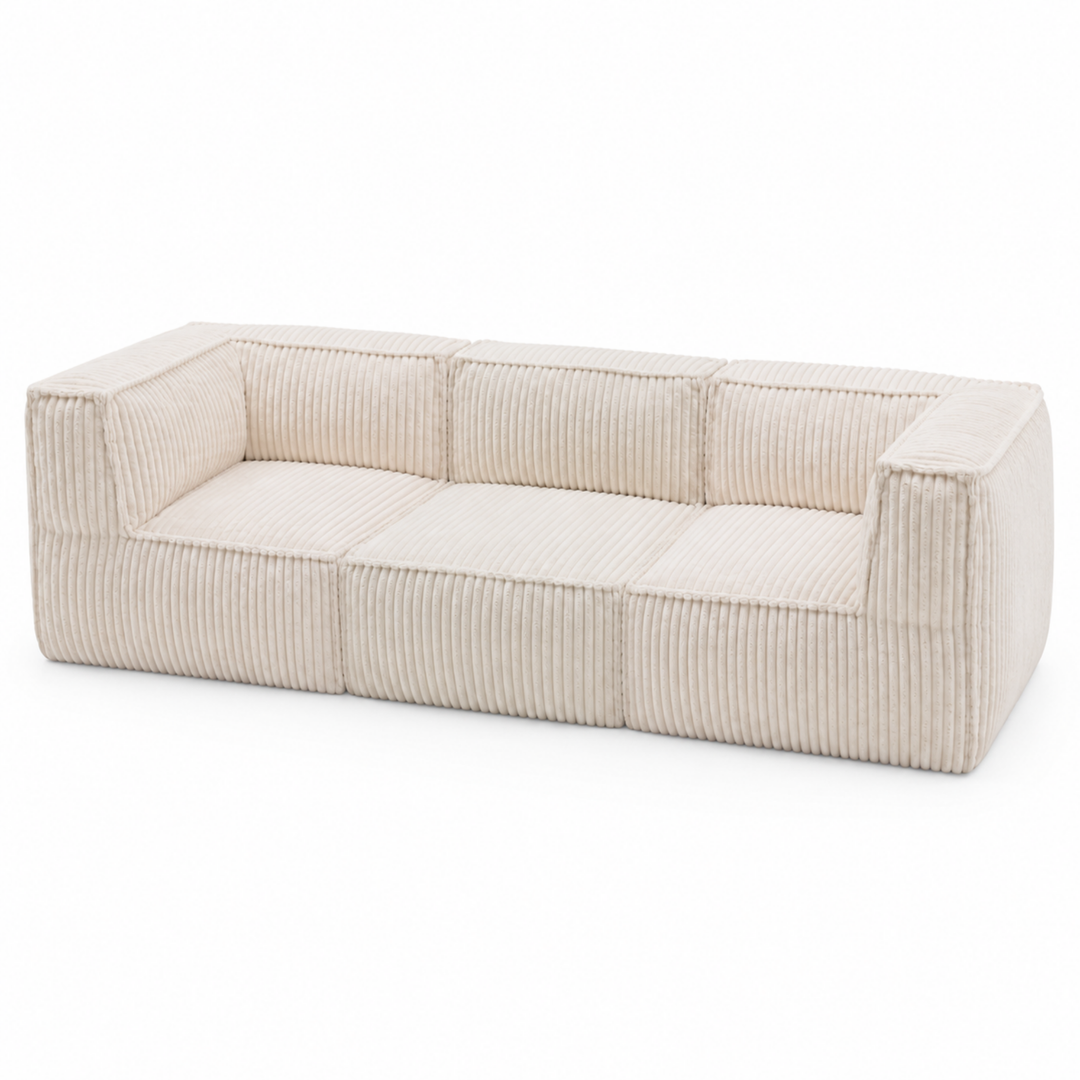 Canapé modulable 3 places déhoussable - Velours côtelé - 90x262 cm