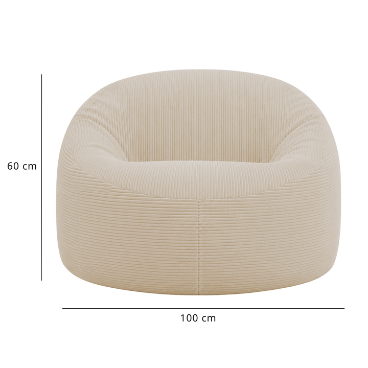 Pouf déhoussable Velours Côtelé Épais - 100cm