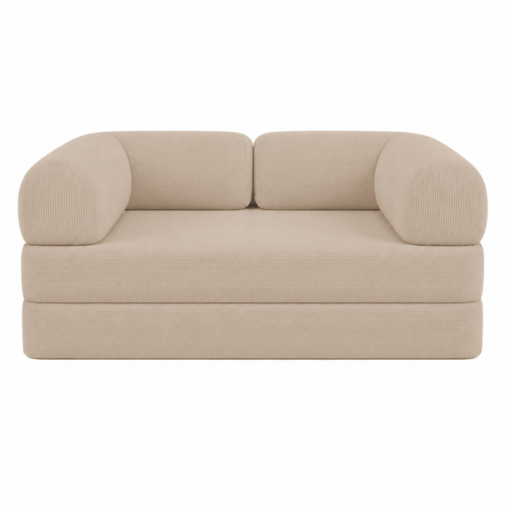 Canapé Lit Compressé Modulable 2 Places Velours Côtelé - 90 X 180 Cm
