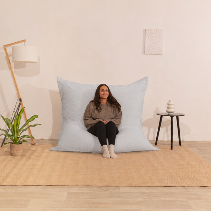 Pouf Velours Côtelé Déhoussable - 140x180 Cm