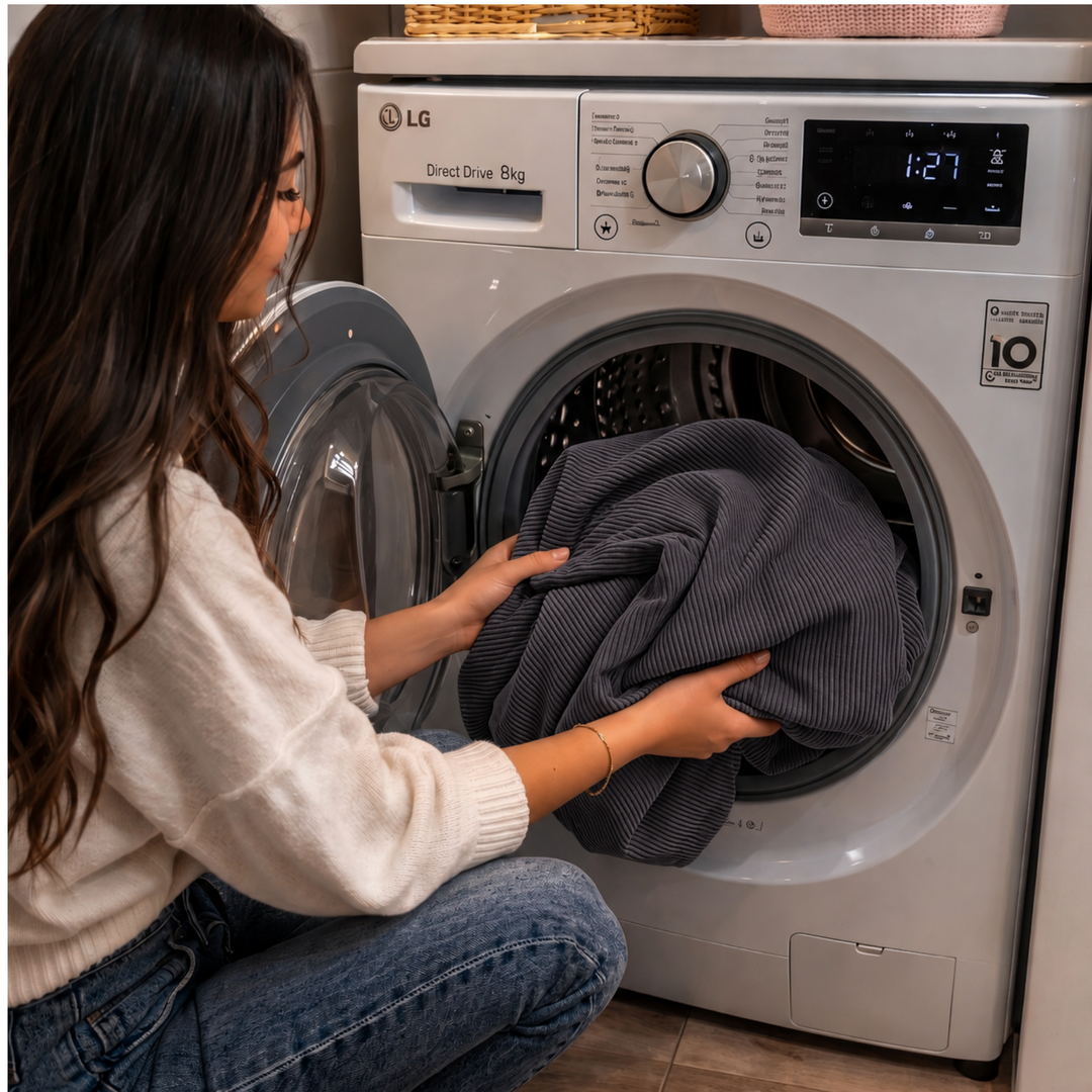 Pouf déhoussable Velours Côtelé Épais - 100cm
