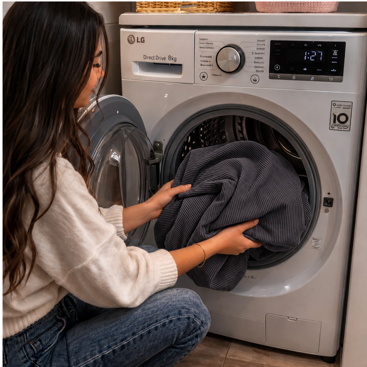 Pouf déhoussable Velours Côtelé Épais - 100cm
