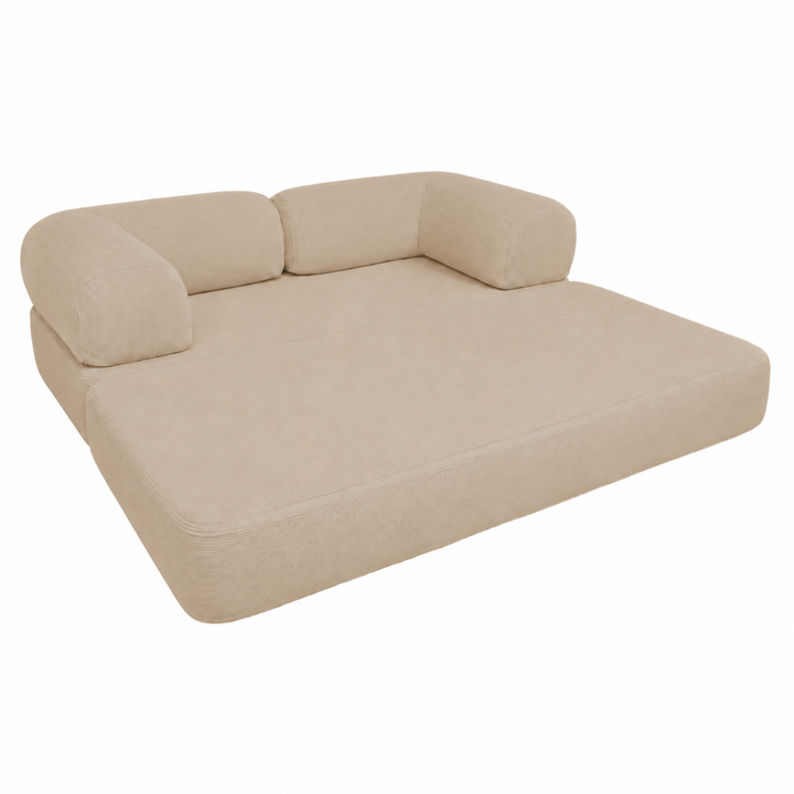 Canapé Lit Compressé Modulable 2 Places Velours Côtelé - 90 X 180 Cm