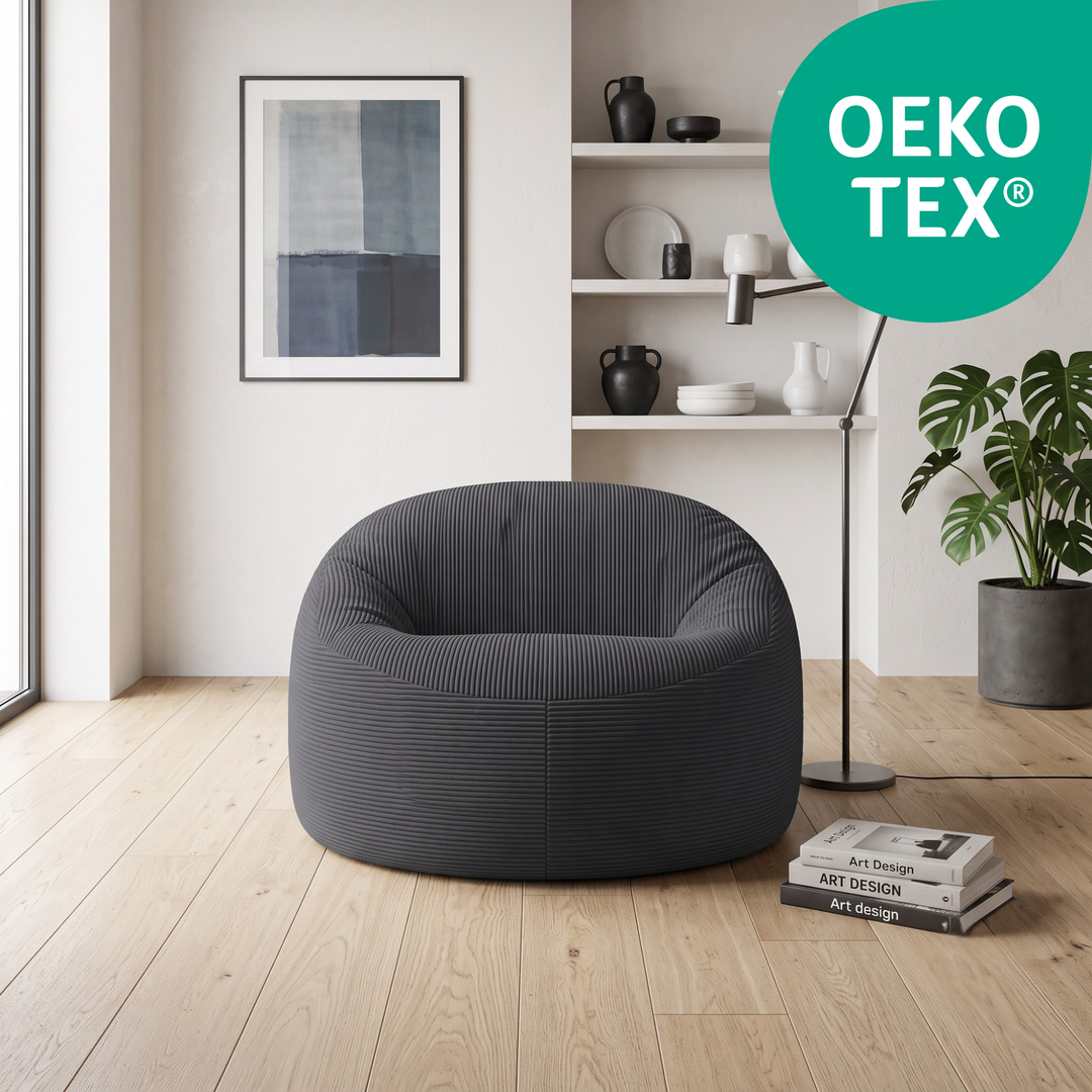 Pouf déhoussable Velours Côtelé Épais - 100cm
