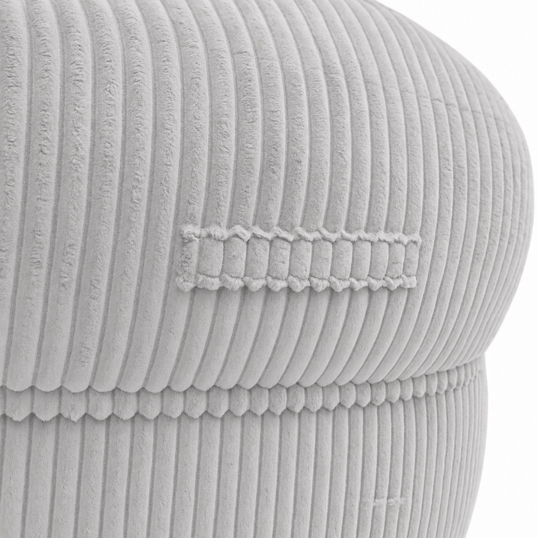 Pouf XXL Déhoussable En Velours Côtelé - 110 X 100 Cm