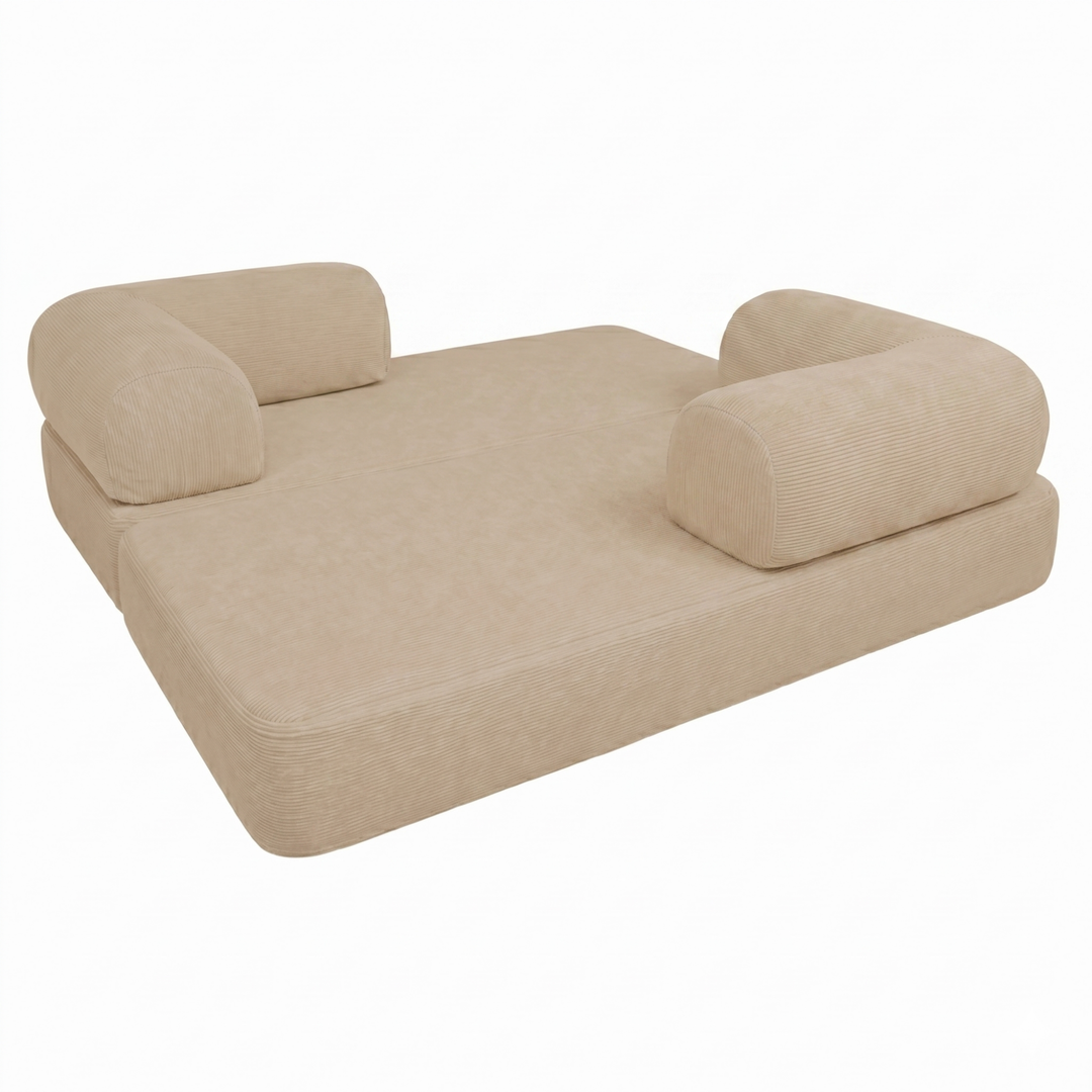 Canapé Lit Compressé Modulable 2 Places Velours Côtelé - 90 X 180 Cm