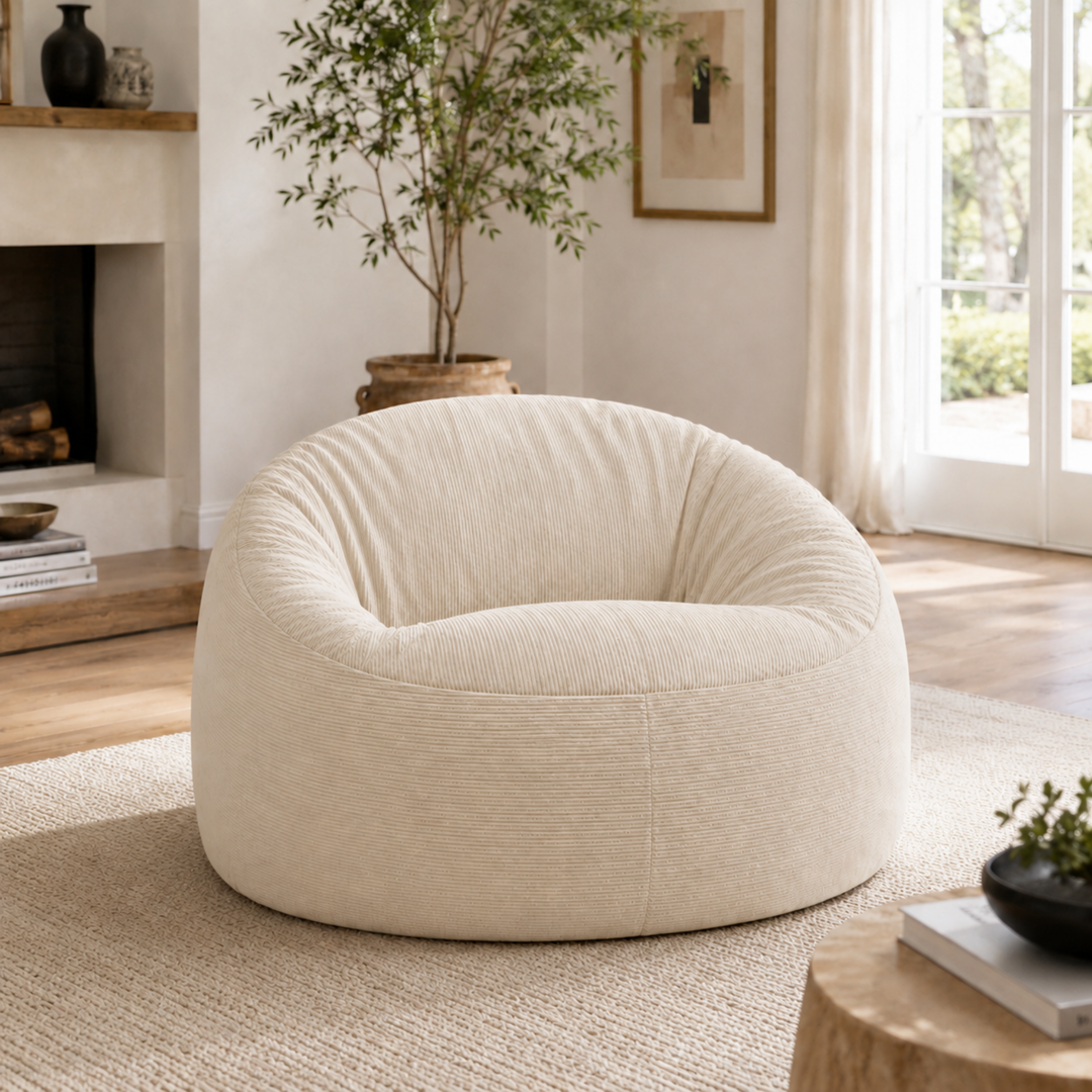 Pouf déhoussable Velours Côtelé - 100 cm