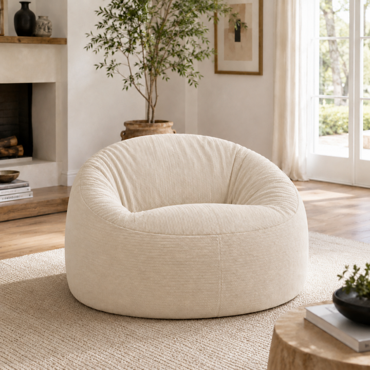 Pouf déhoussable Velours Côtelé - 100 cm