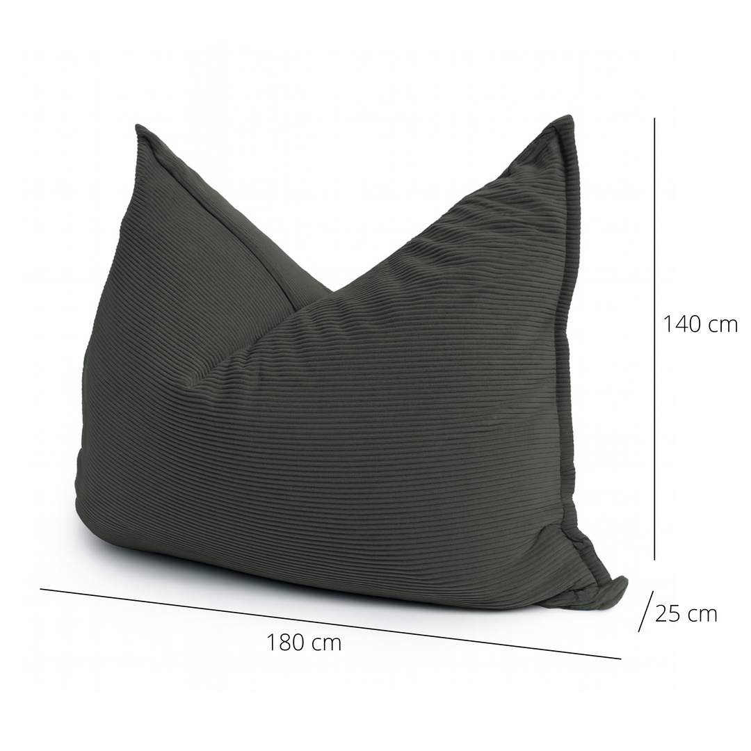 Pouf Velours Côtelé Déhoussable - 140x180 Cm