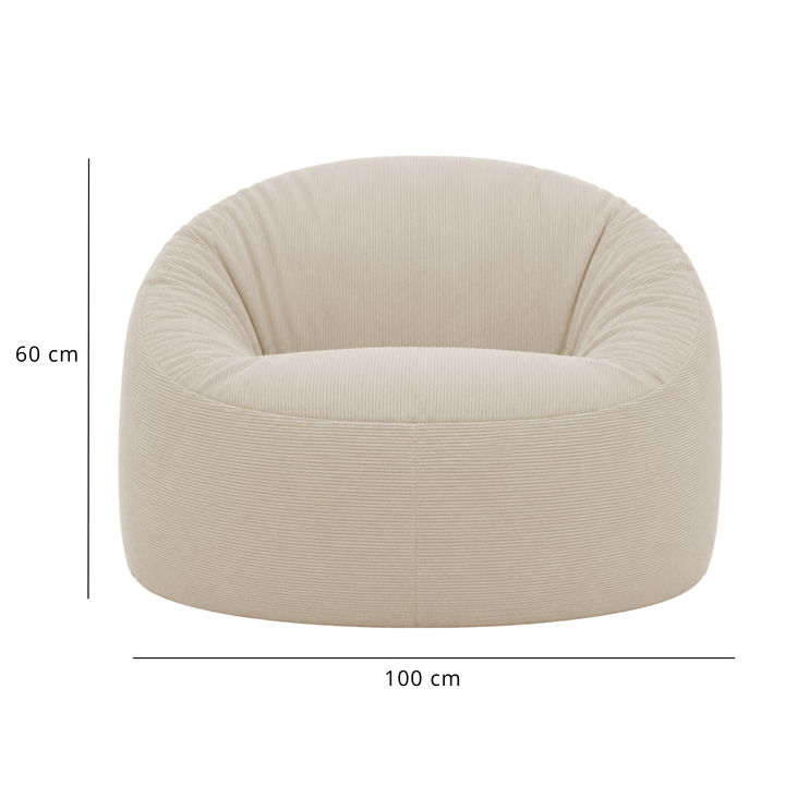 Pouf déhoussable Velours Côtelé - 100 cm