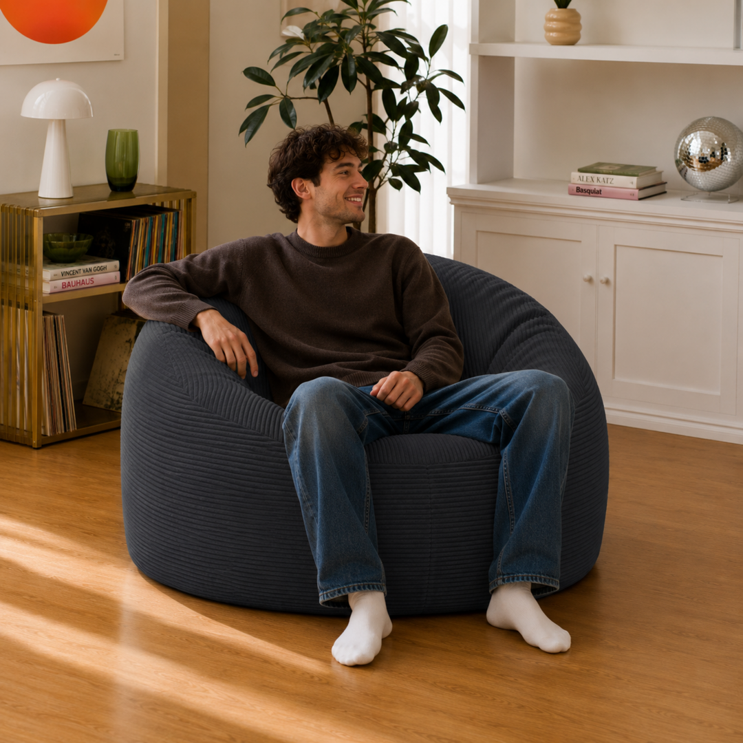Pouf déhoussable Velours Côtelé Épais - 100cm