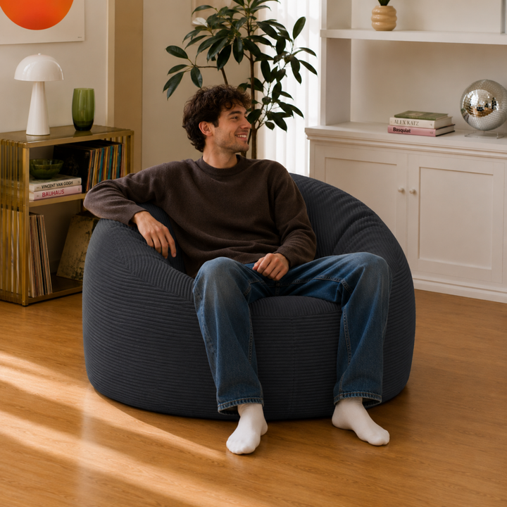 Pouf déhoussable Velours Côtelé Épais - 100cm